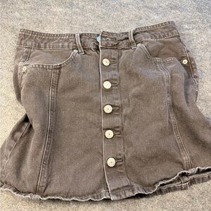 American Eagle black Button-Front Denim Skirt cottage core mini skirt